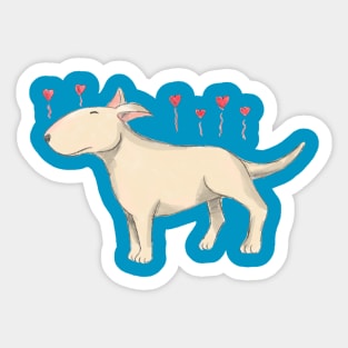 Bull terriers - overflowing with love Sticker